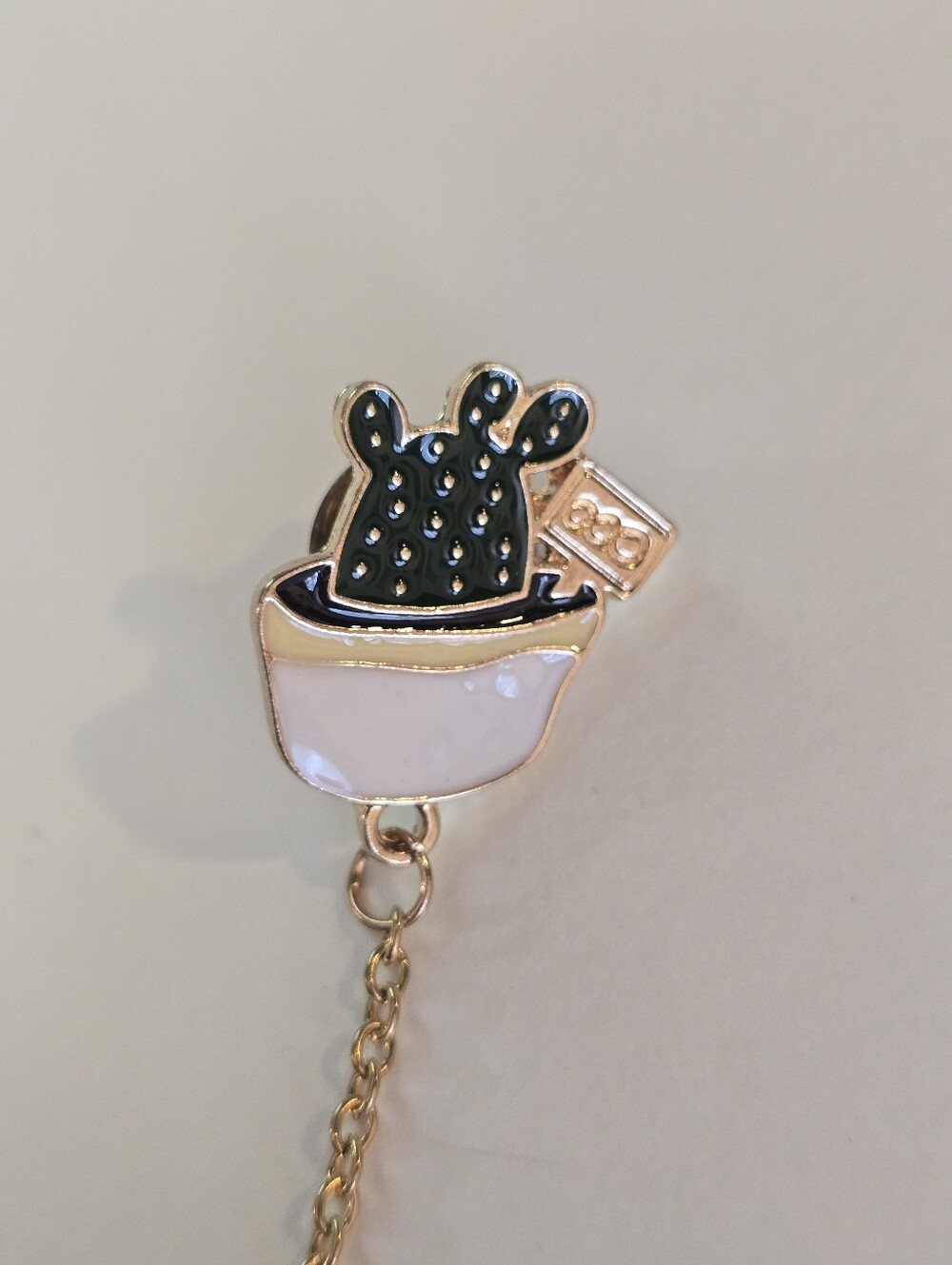 Gold Tone Cactus & Teapot Dangle Brooch - Picture 2 of 5